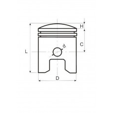 43,00х10х21,3 поршень Suzuki GS60, TB60, Baltmotors Smile, Joy